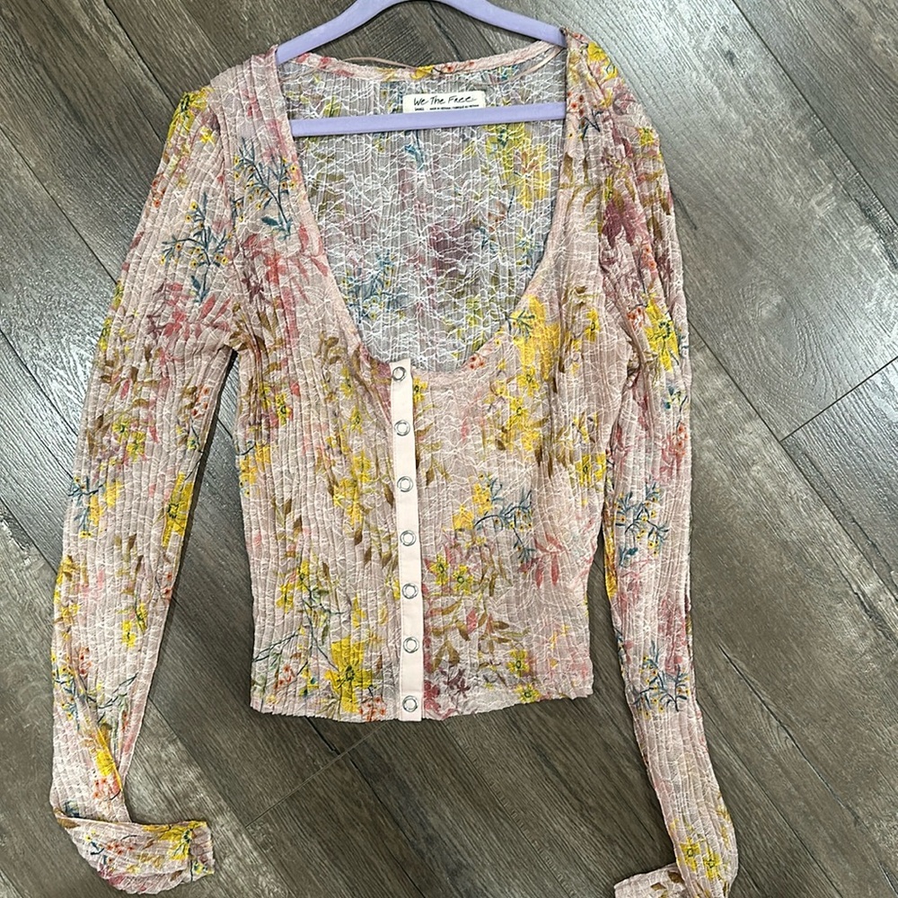Free People floral crop top